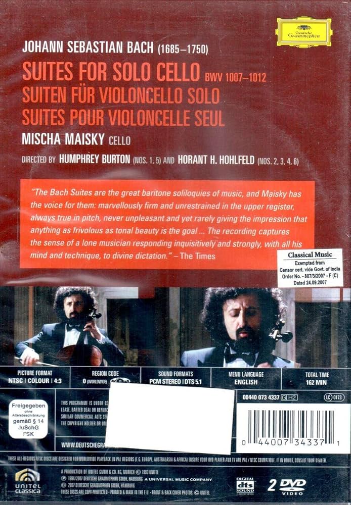 その他 Complete Cello Suites [DVD] [Import] Amazon.com: Bach: The Cello Suites [DVD Video] : Mischa